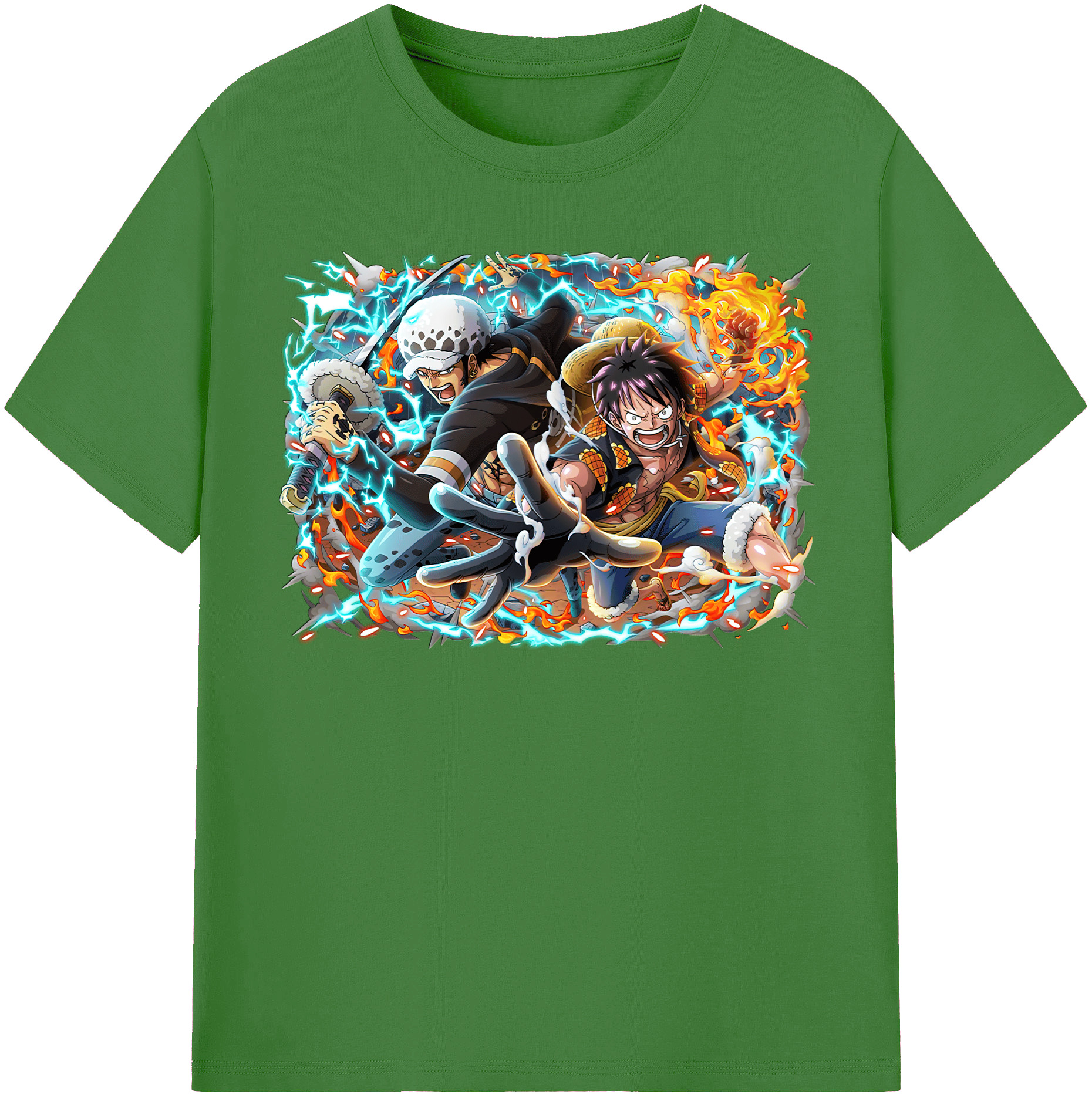 ワンピース モンキー・D・ルフィ ONE PIECE Monkey D. Luffy レディースカジュアルプリントTシャツ（綿100％）
